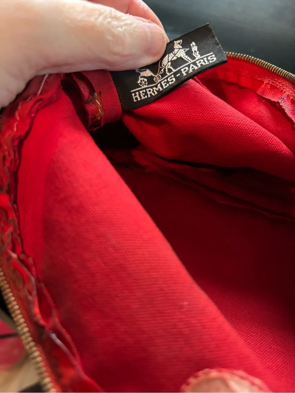 Authentic Hermès Bolide Pouch Iconic Red Canvas – Crossbody Convertible Option